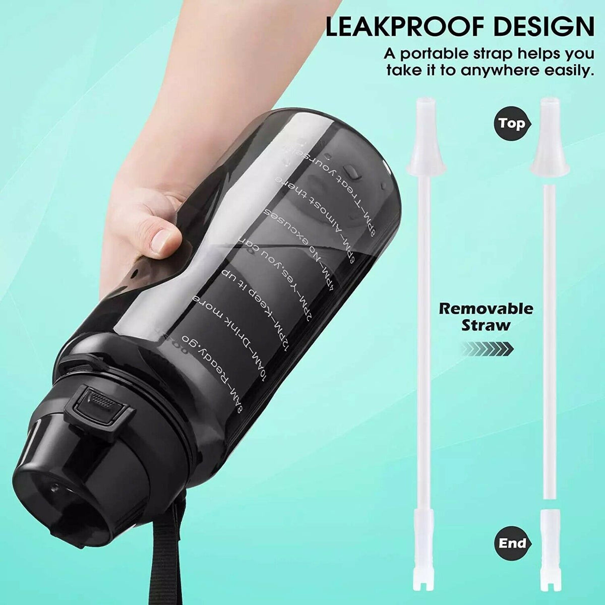 BPA Free 2.2L Water Bottle with Straw G330
