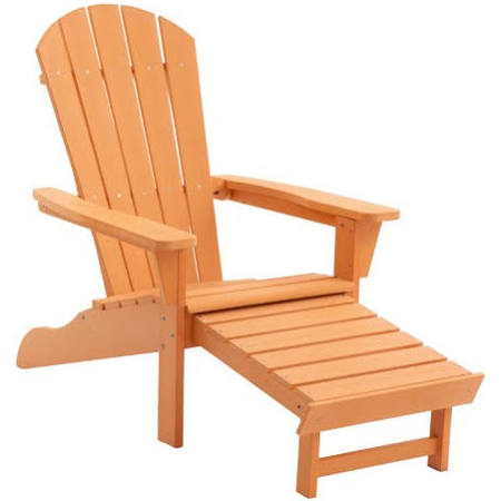 White Oversized Adirondack Chair with Pullout Ottoman N813