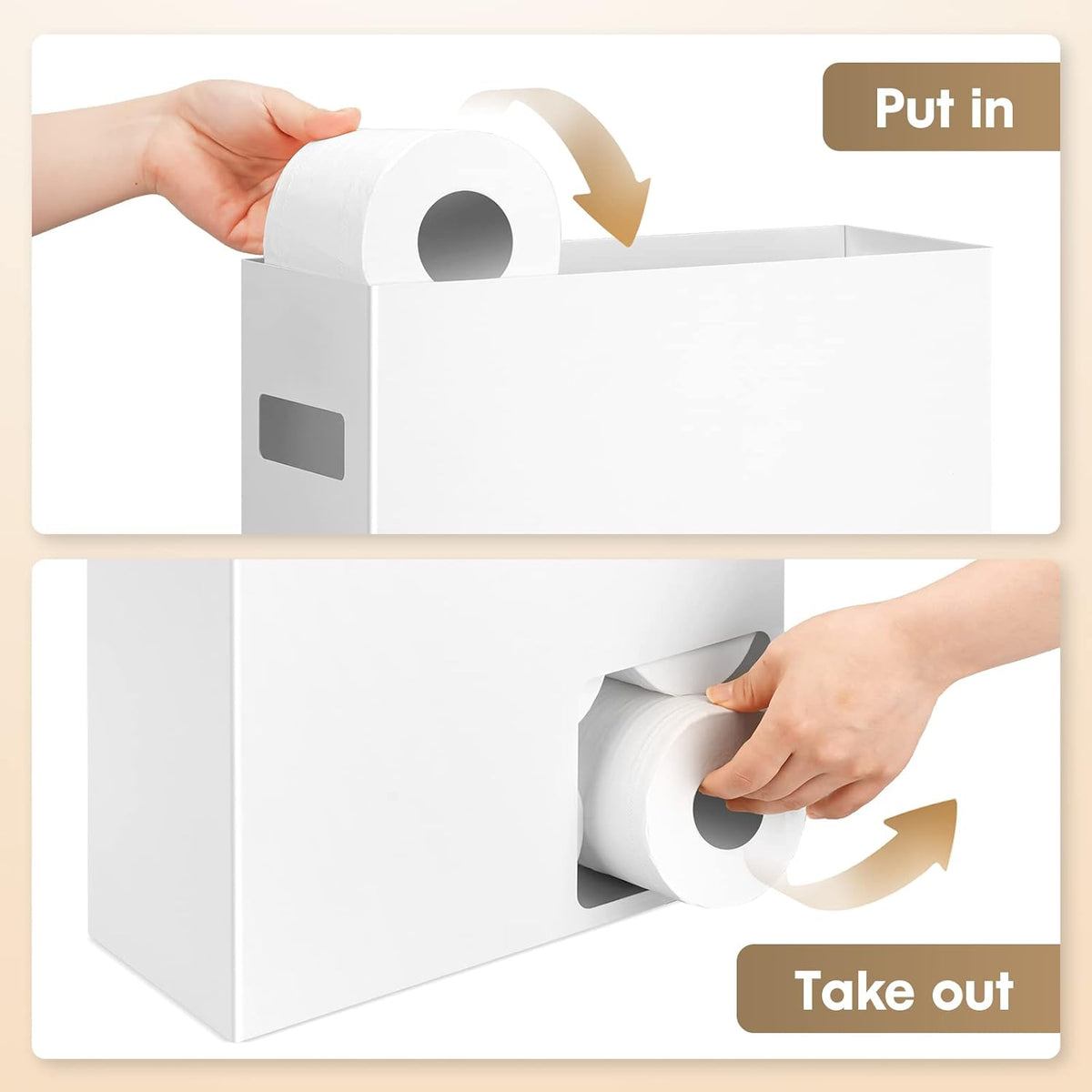 White Toilet Paper Storage Organizer W9158