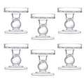 6 Pcs Clear Glass Candle Holders Z30367