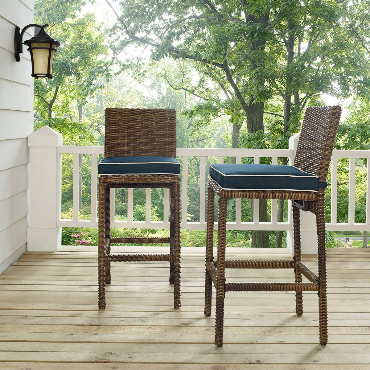 Wicker Patio Bar Stool Set of 2 V136469