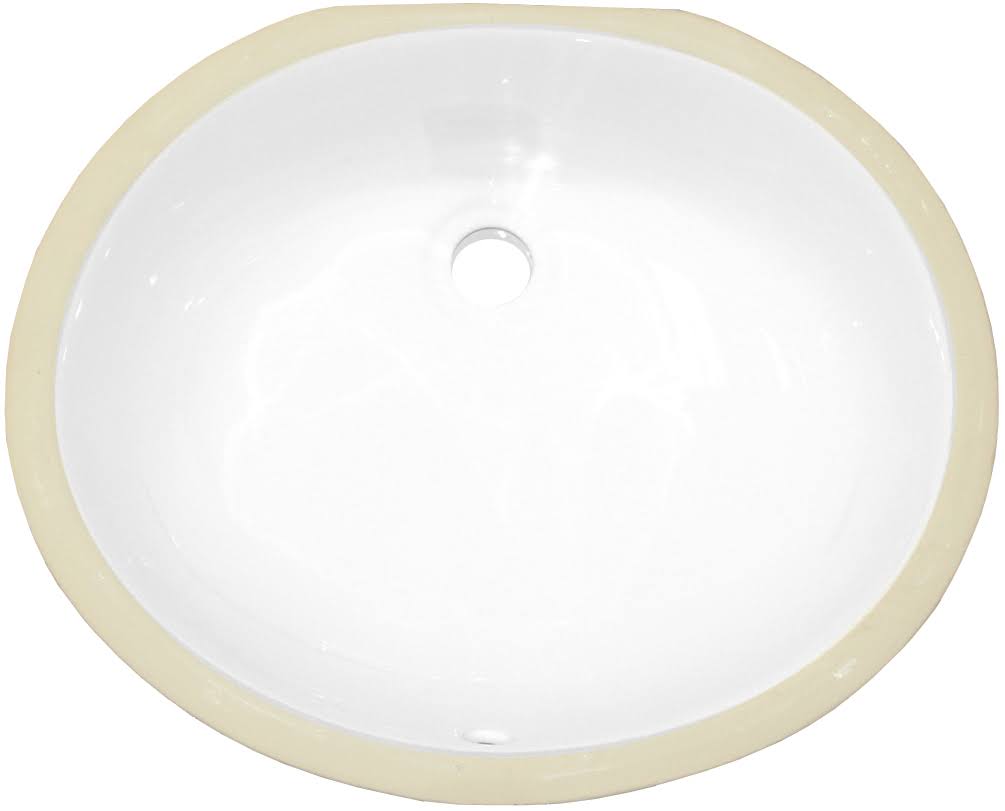 White Oval Undermount Sink W3559