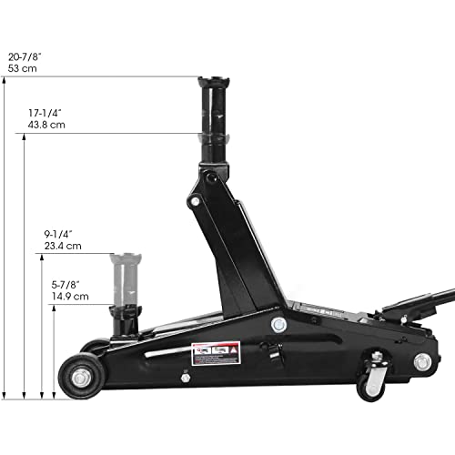 2 Ton Hydraulic Floor Jack Combo with 2 Jack Stands, Black O768145