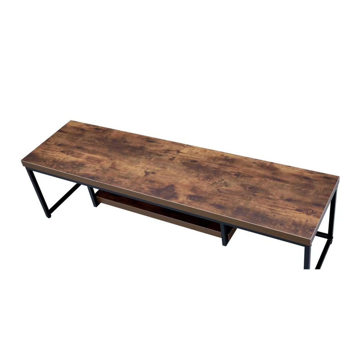 Weathered Oak Black TV Stand Q6657