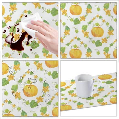 Fall Gourd Pattern Faux Leather 12 X 18 Inch 6Pc Placemat Set W500