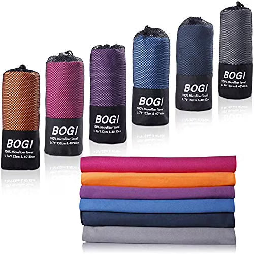 Microfiber Travel Towel, Quick Dry, Absorbent, Compact, Blue, L:60''x30''+16''x16'' X2544