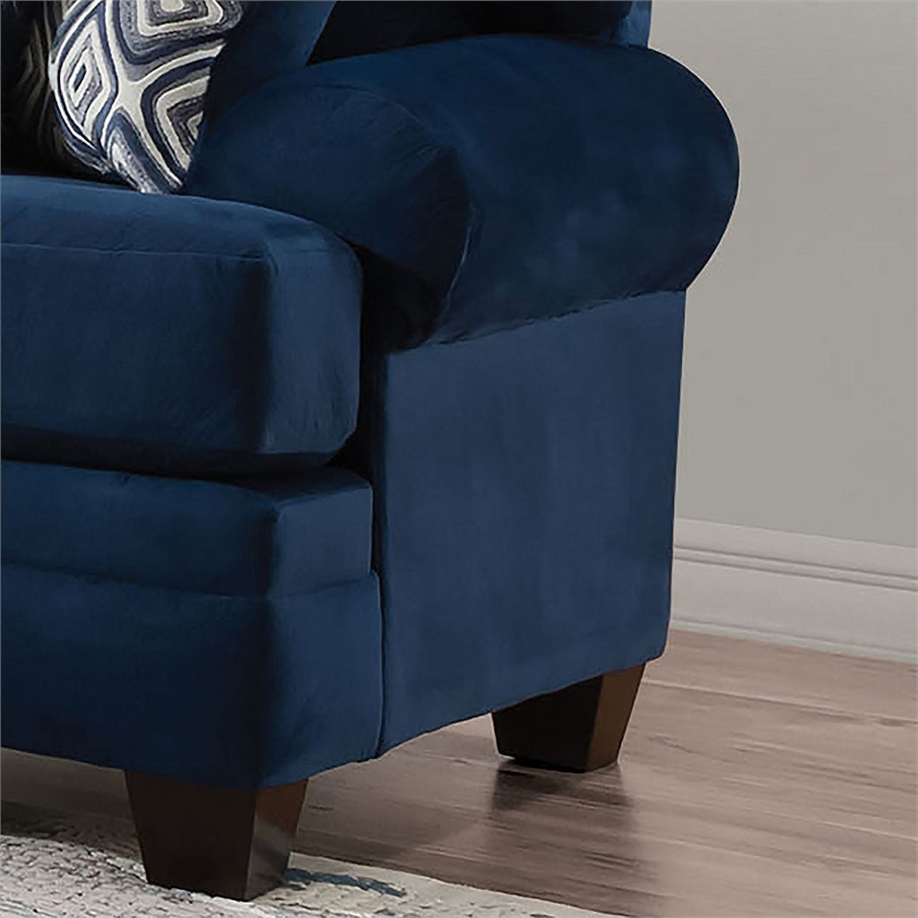 Navy Microfiber Upholstered Loveseat T73148