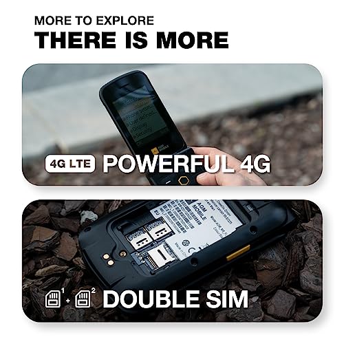 Rugged Flip Phone, 4G LTE Basic Cell Phone, Waterproof, Drop-Proof, Dual SIM Cards B93790