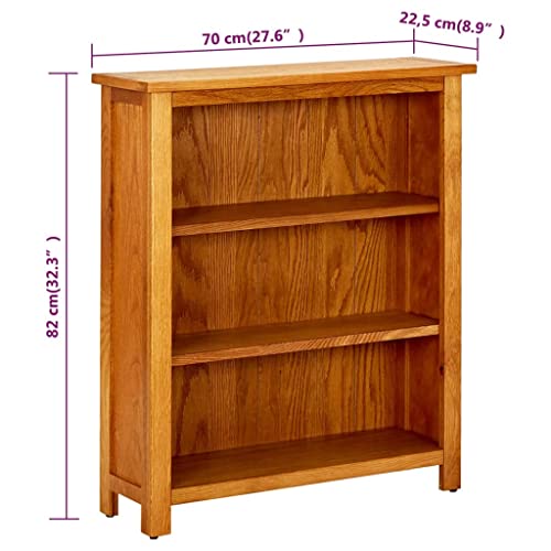 3-Tier Solid Oak Wood Bookcase V1603