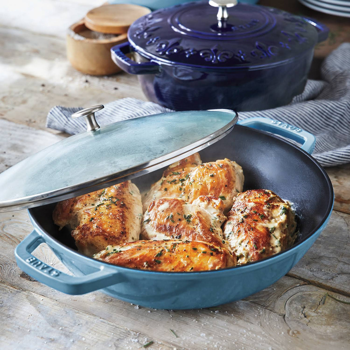 Dark Blue Cast Iron 4.5-qt Pan S25100