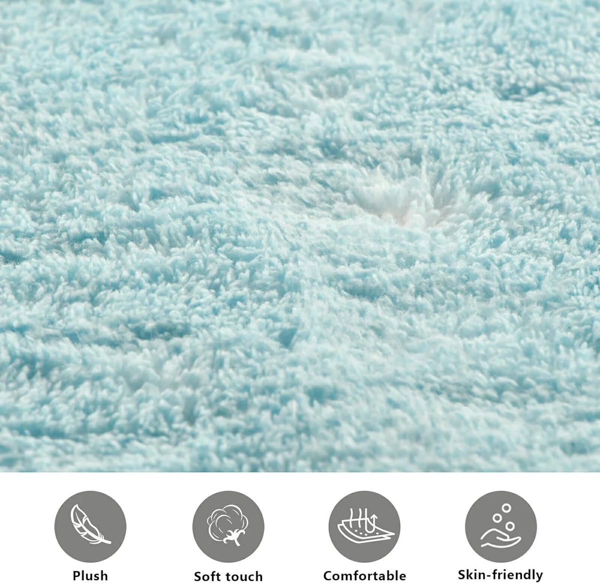 Non Slip Quick Dry Shaggy Bath Mat 39x20 in K610