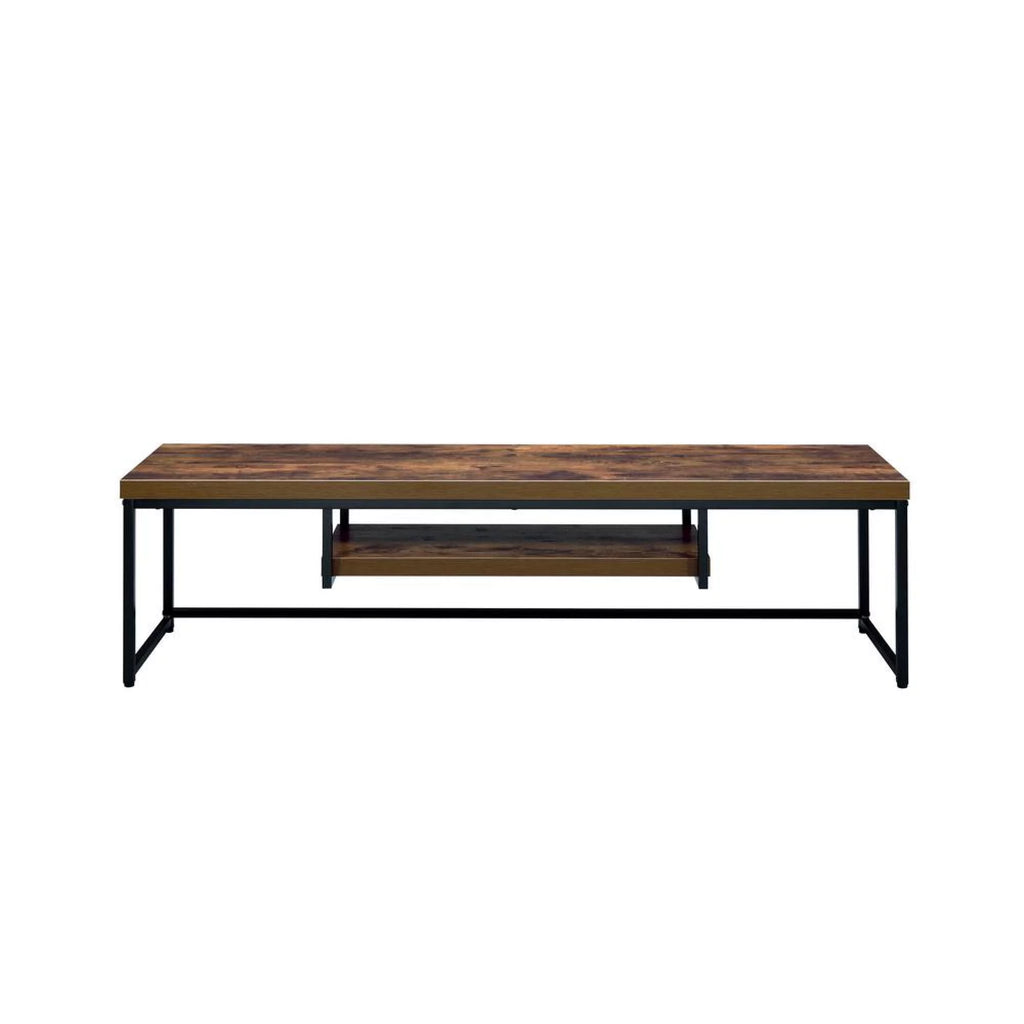 Weathered Oak Black TV Stand Q6657