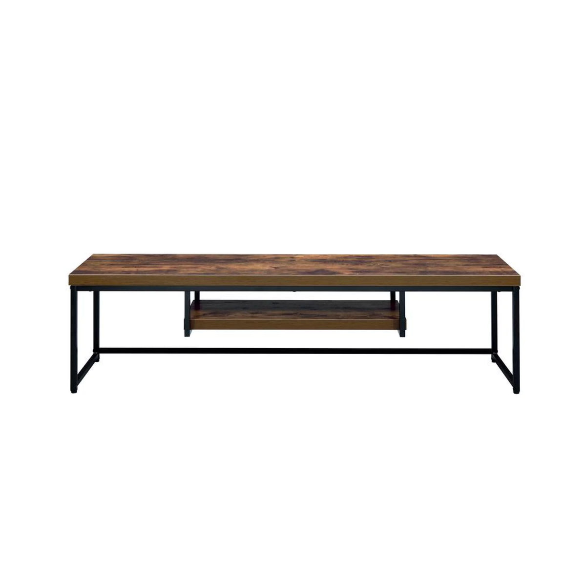 Weathered Oak Black TV Stand Q6657