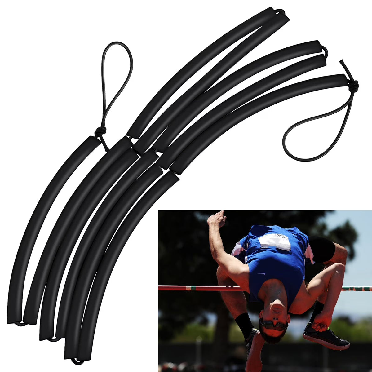 High Jump Bungee Elastic Crossbar Foam Track rope D404095