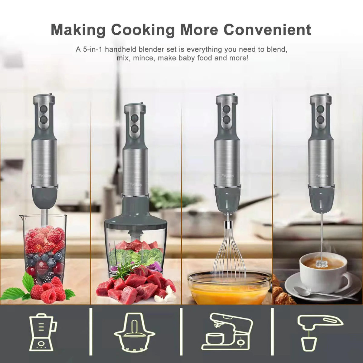 5-in-1 Handheld Stick Blender with Whisk M752