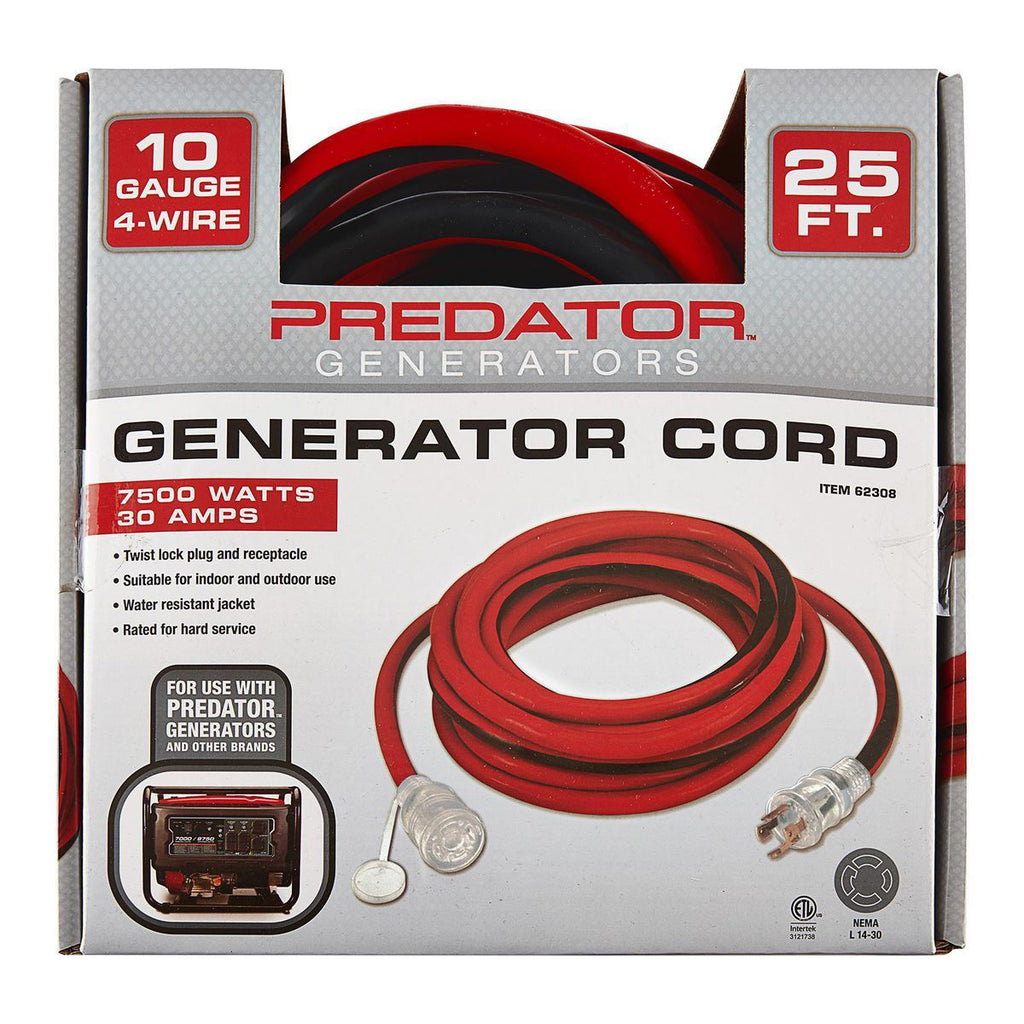25 ft. 10 Gauge 4-Prong Twist Lock 30A Generator Extension Cord X577590