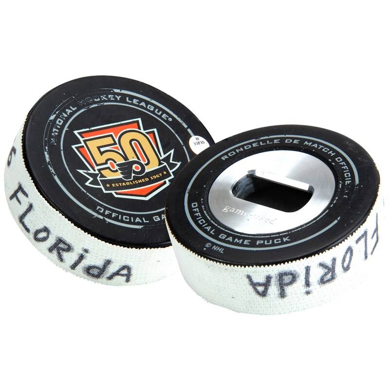 Philadelphia Flyers Game-Used Puck Bottle Opener Z1077