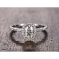 14K White Gold Plated Halo Ring C457513