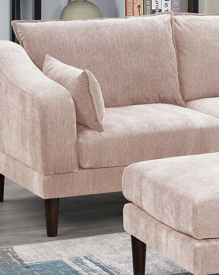 5pc Modular Sectional Set with Armless Chair Corner Wedge and Ottoman O8759