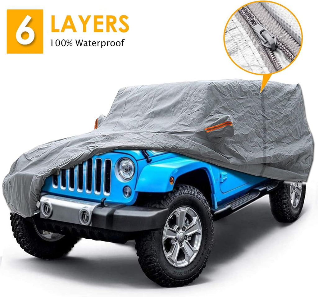 Gray Waterproof Car Cover for Wrangler 4 Door, Pack of 2 X582
