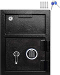 Black Steel Drop Slot Depository Safe with Digital Combination Lock I21979