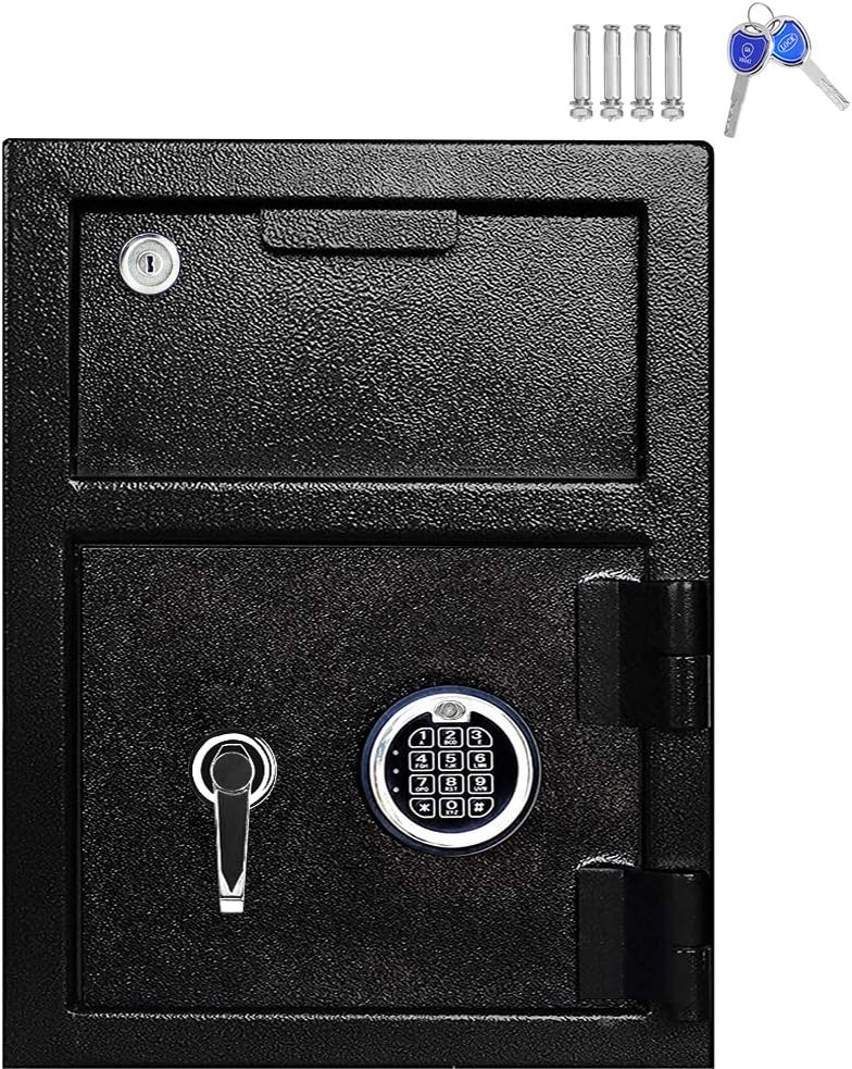 Black Steel Drop Slot Depository Safe with Digital Combination Lock I21979