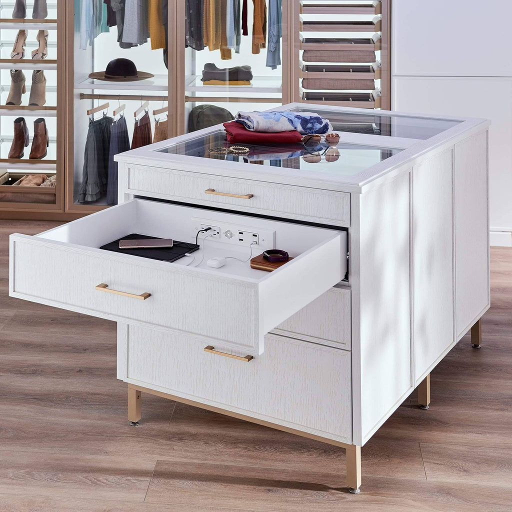 In-Drawer Outlet with 20 Amp AC Outlets USB-C USB-A Ports White C1394