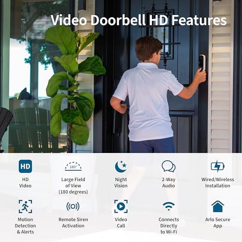 White Wireless Video Doorbell with Night Vision O992