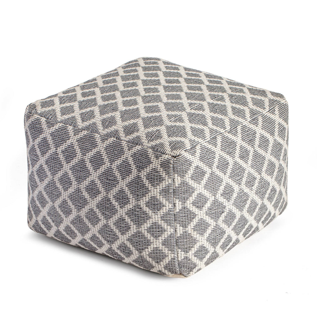 Gray & Ivory Pouf O469523
