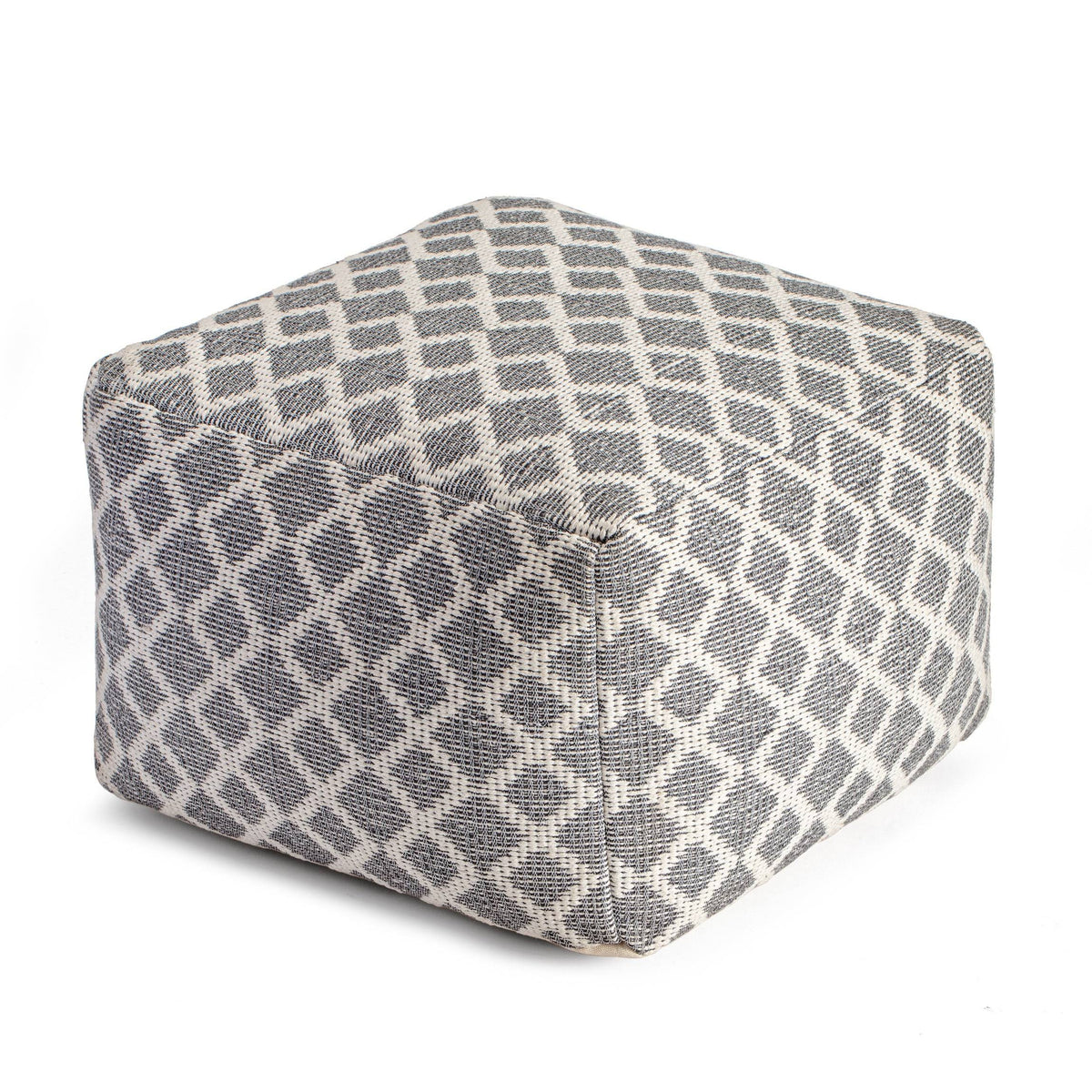 Gray & Ivory Pouf O469523
