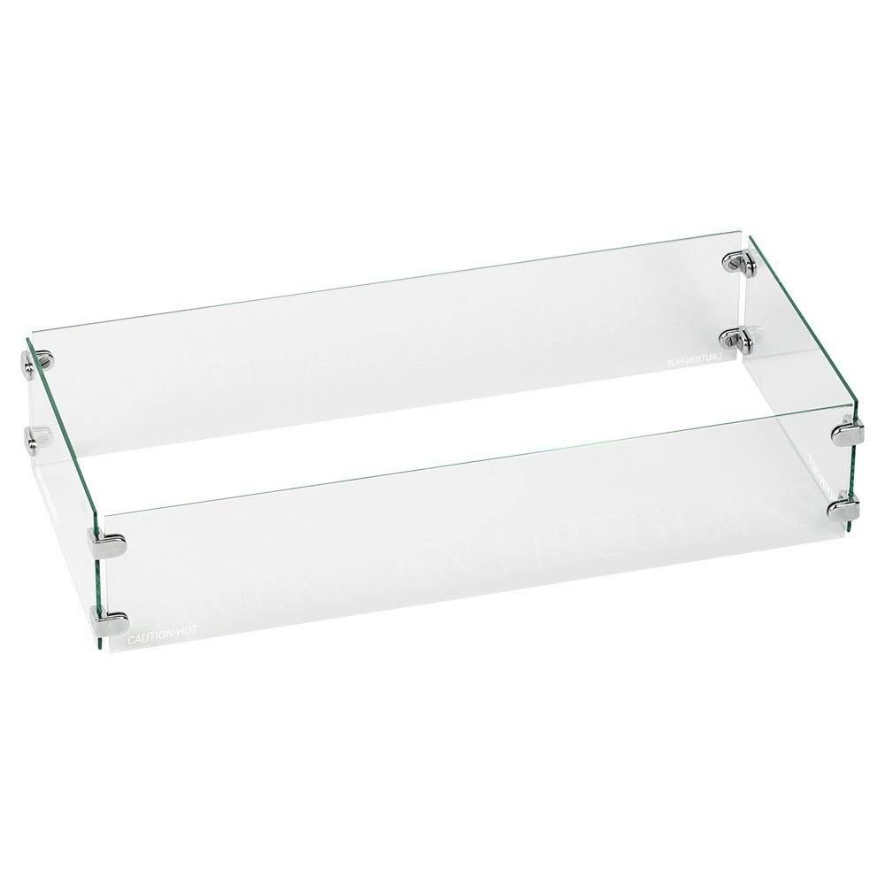 Tempered Glass Flame Guard for Drop-in Fire Pit Pan U17689