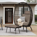 Wicker Egg Chair with Ottoman, Stand, Cushions L5647