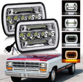 5x7 LED Headlight 2PCS 7x6 inch Halo Sealed Beam H6054 Replacement Hi/Lo Beam DRL Pack of 2 Y130