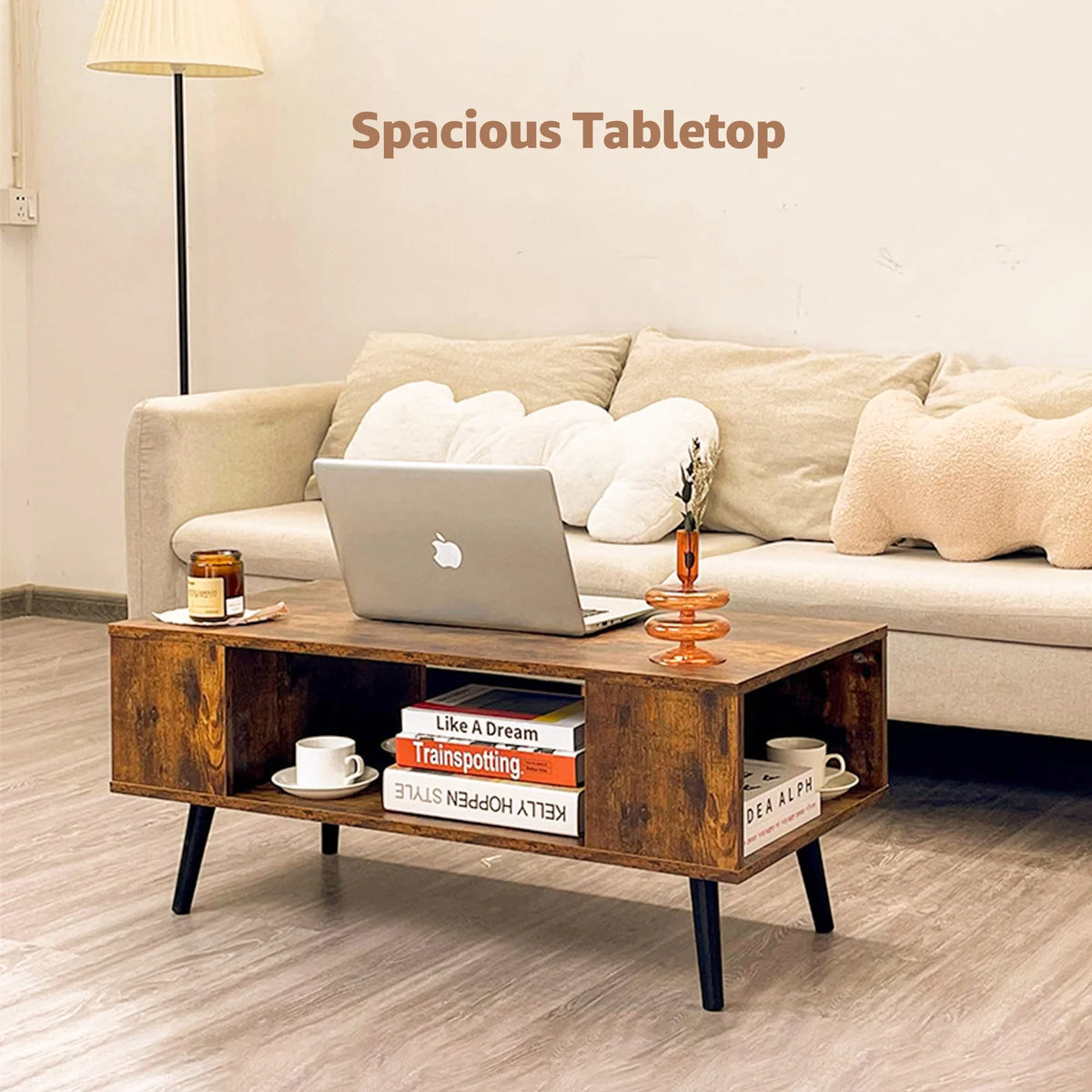 Rectangle Wooden Coffee Table with Open Storage F714777