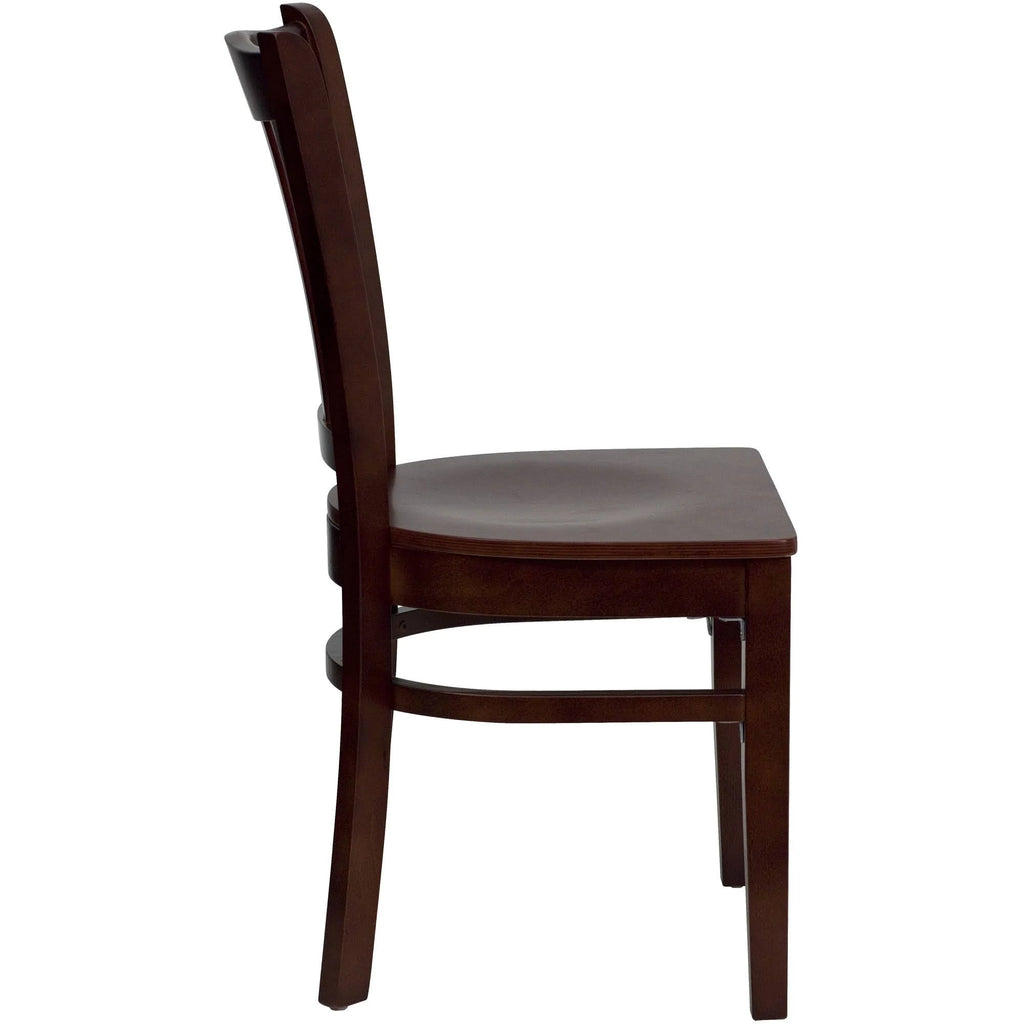 Brown Vertical Slat Back Restaurant Dining Chair T666316