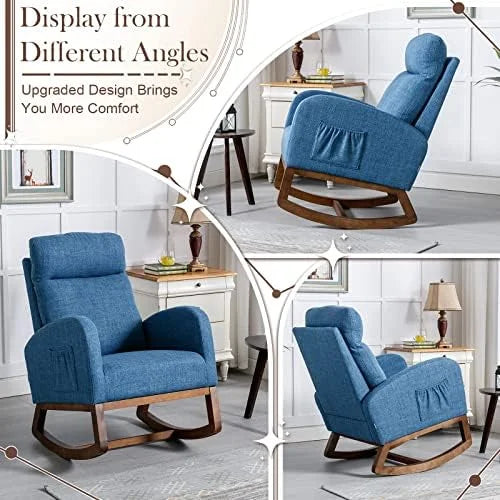 Off White Upholstered Rocking Chair W8987