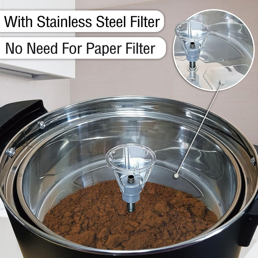 50-Cup 8 L Black Stainless Steel Coffee Urn X449643