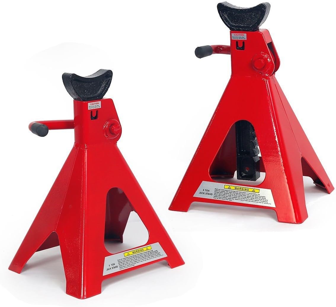 2PC Jack Stand 12-Ton Capacity Adjustable Height Self-Locking Ratchet Z78277