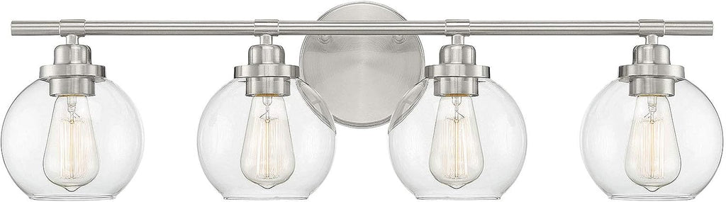 Satin Nickel 4-Light Bathroom Vanity Light S6583