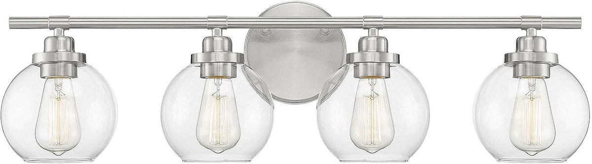 Satin Nickel 4-Light Bathroom Vanity Light S6583