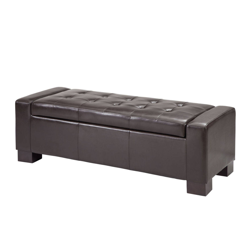 Brown Tufted Top Storage Bench S42649