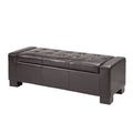 Brown Tufted Top Storage Bench S42649