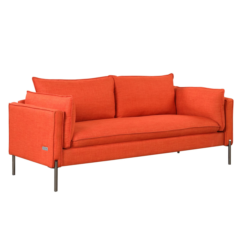 3 Seat Linen Fabric Upholstered Sofa T6132