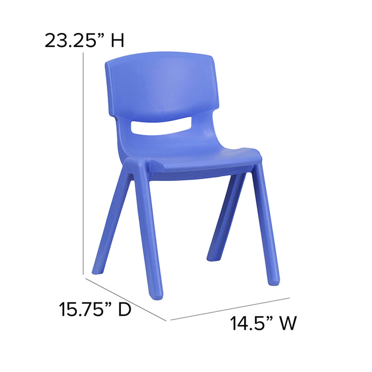 Blue Plastic Stackable School Chair, 4 Pack N453519