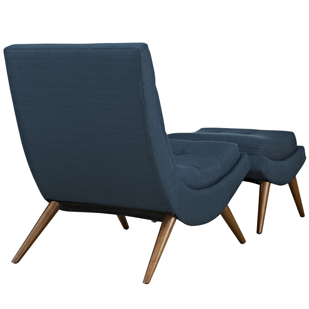 Navy Blue Fabric Lounge Chair Set P197343