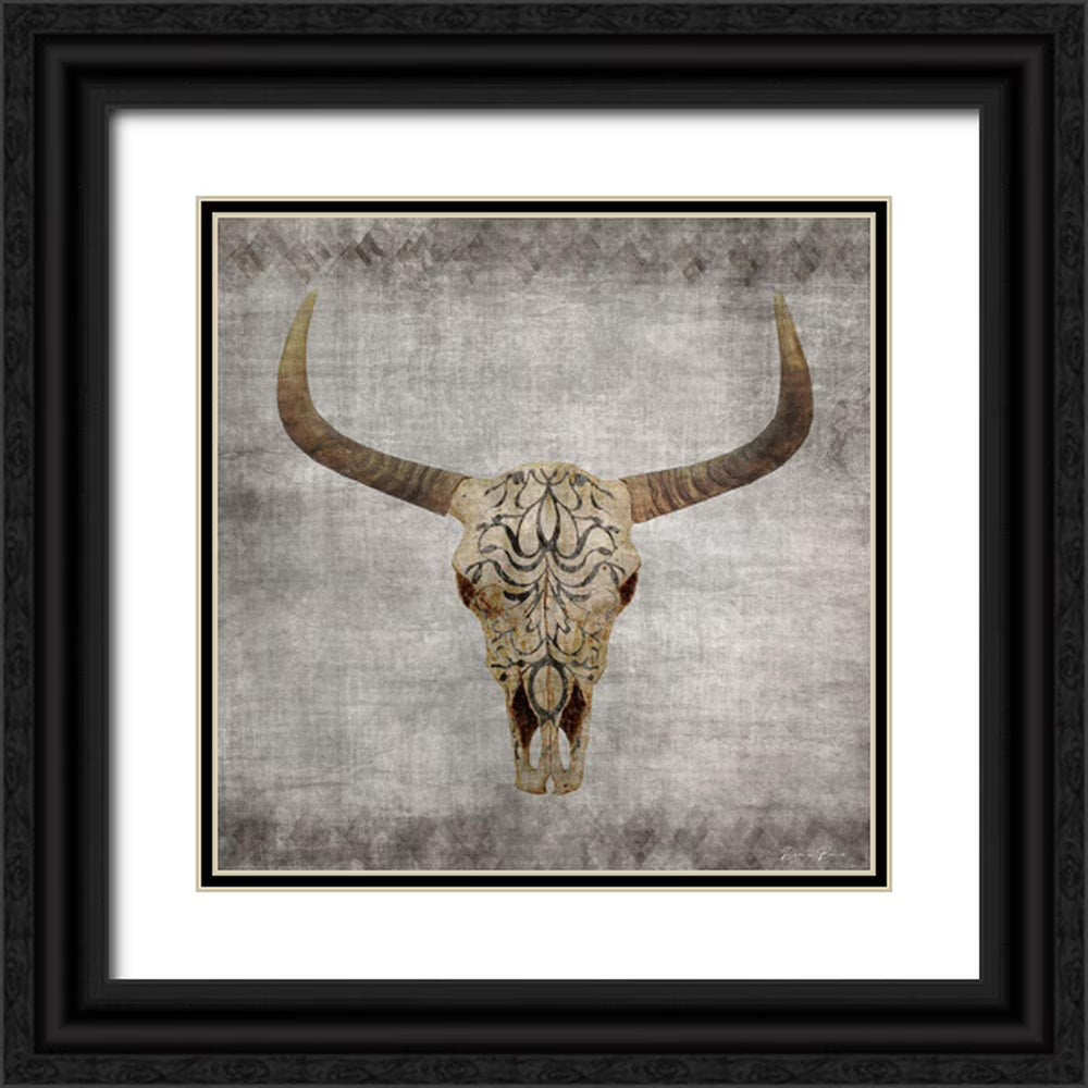 Black Ornate Wood Framed Art Print D8058