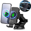 Black 3-in-1 Car Phone Holder Wireless Charger P5128
