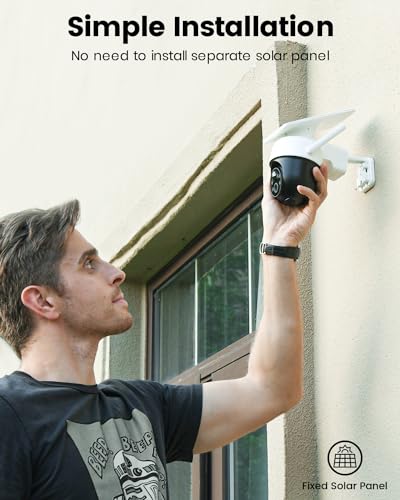 Solar Camera Outdoor Wireless 360° Panoramic View 2K Color Night Vision T5859