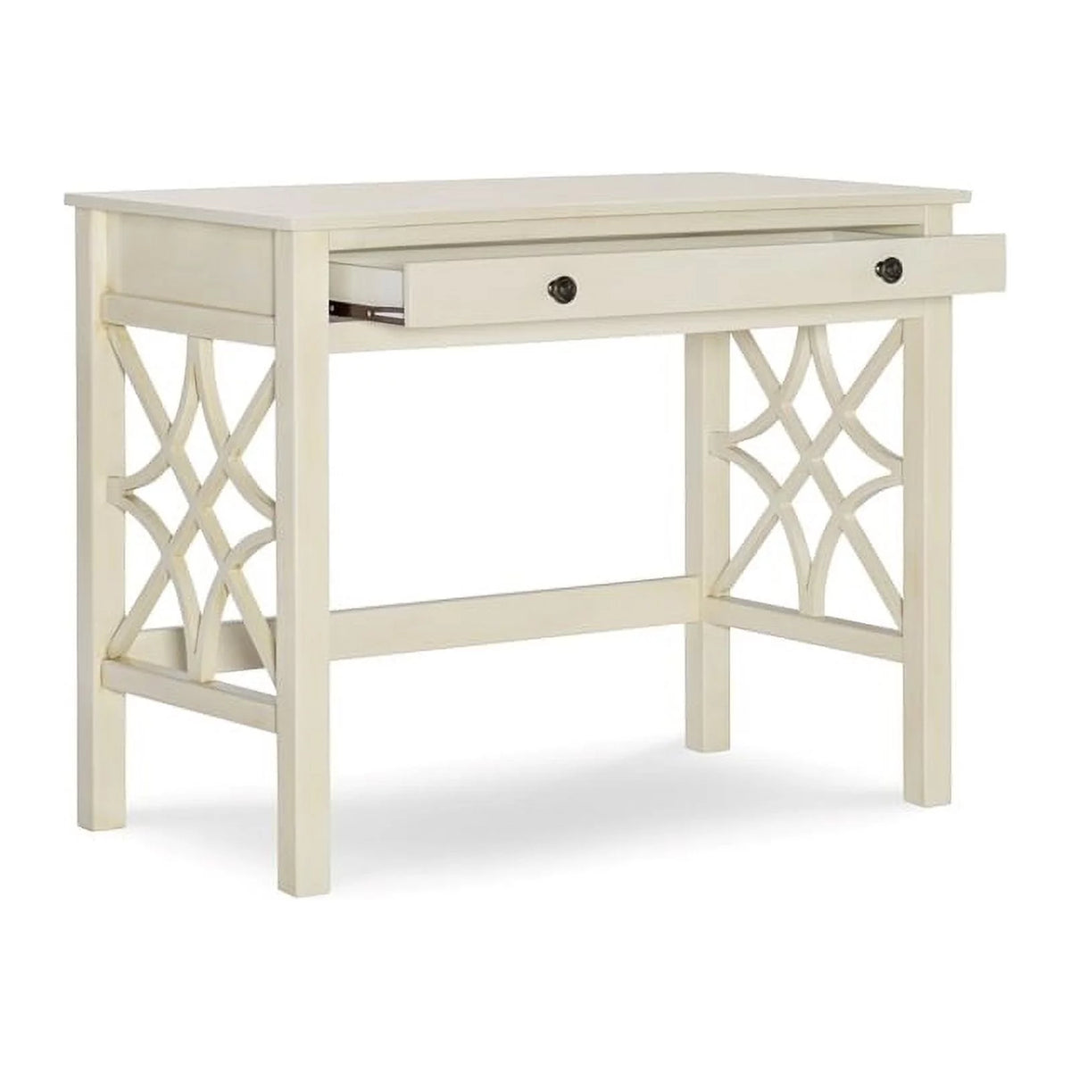 Antique White 1-Drawer Wood Desk V8338
