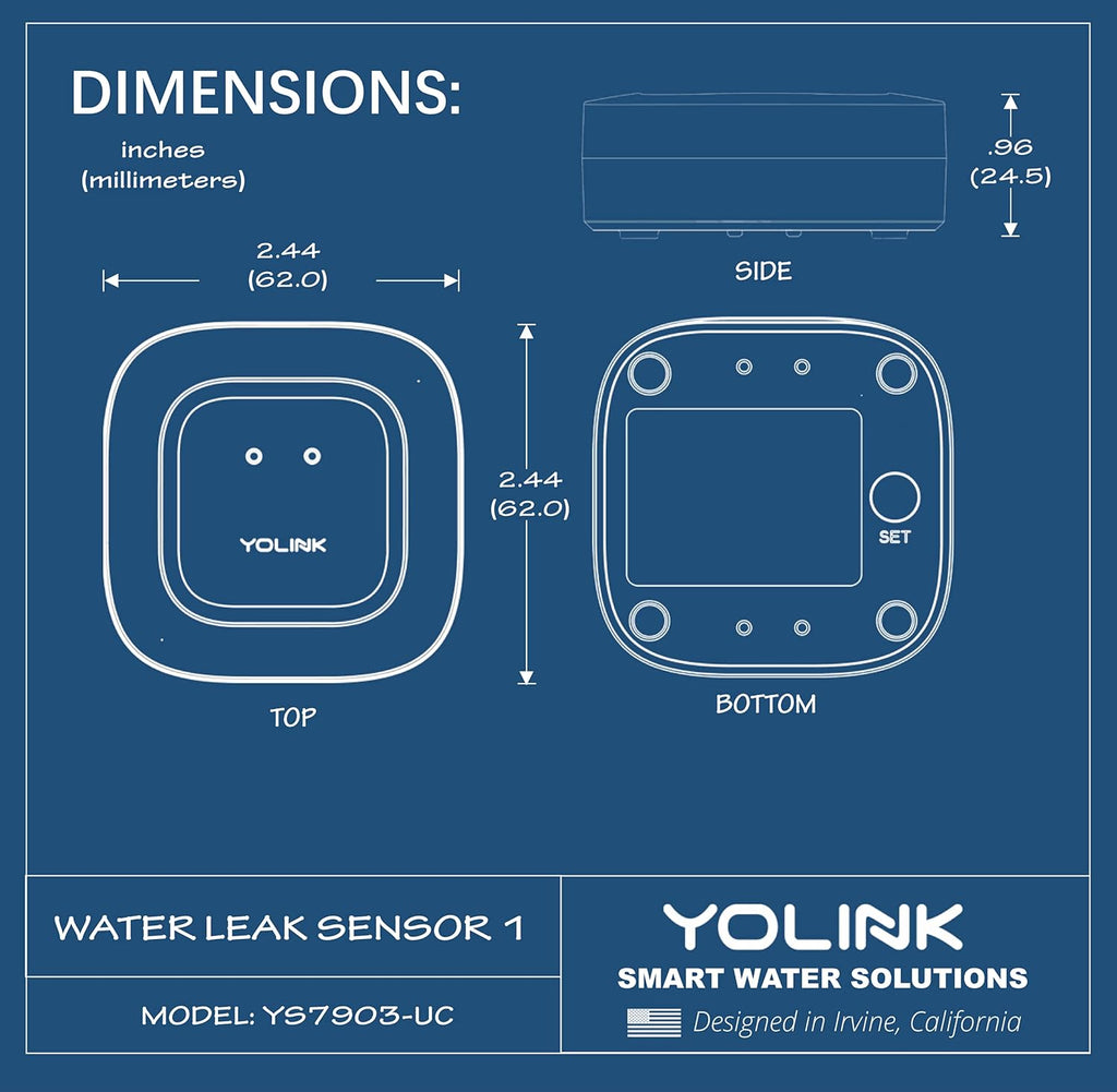 Water Leak Sensor 3 Pack with App Notifications Z6974